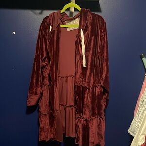 Velour plus size cardigan